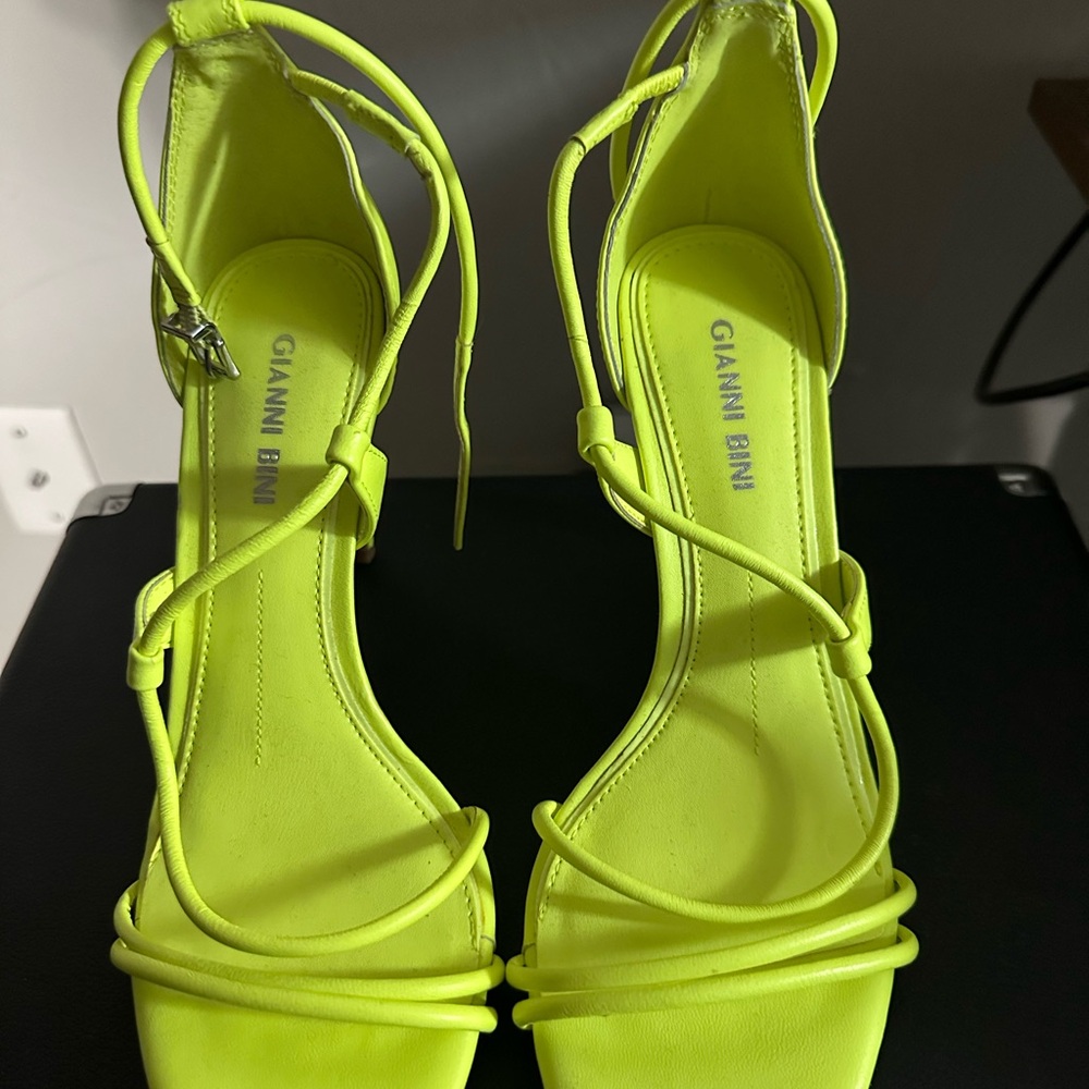 Gianni Bini Bright Yellow Strappy Heels